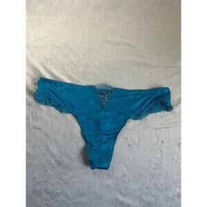 Victoria's Secret Teal silky thong women's size XXL NWT